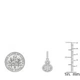 0.50 Carat (ctw) 10K White Gold Round Lab Grown White Diamond Ladies Drop Earrings 1/2 CT