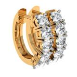 0.50 Carat (ctw) 14K Yellow Gold Round Lab Grown White Diamond Ladies Hoop Earrings 1/2 CT