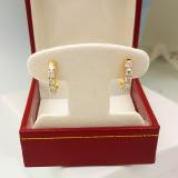 0.50 Carat (ctw) 14K Yellow Gold Round Lab Grown White Diamond Ladies Hoop Earrings 1/2 CT