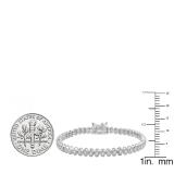 1.00 Carat (ctw) 10K White Gold Round Lab Grown White Diamond Ladies Tennis Bracelet 1 CT