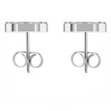 0.10 Carat (ctw) 10K White Gold Round Lab Grown White Diamond Ladies Circle Stud Earrings 1/10 CT