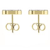 0.10 Carat (ctw) 10K Yellow Gold Round Lab Grown White Diamond Ladies Circle Stud Earrings 1/10 CT