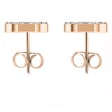 0.10 Carat (ctw) 18K Rose Gold Round Lab Grown White Diamond Ladies Circle Stud Earrings 1/10 CT