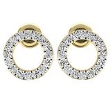 0.50 Carat (ctw) 18K Yellow Gold Round Lab Grown Diamond Ladies Circle Shape Stud Earrings 1/2 CT