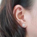 0.40 Carat (ctw) 14K White Gold Round Lab Grown Diamond Round Shape Cluster Stud Earrings