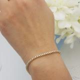 1.50 Carat (ctw) 10K Yellow Gold Round Lab Grown Diamond Ladies Tennis Bracelet 1 1/2 CT