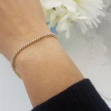 1.50 Carat (ctw) 10K Yellow Gold Round Lab Grown Diamond Ladies Tennis Bracelet 1 1/2 CT