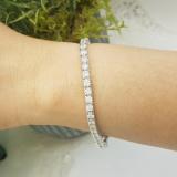 8.00 Carat (ctw) 10K Yellow Gold Round Lab Grown Diamond Ladies Tennis Bracelet 8 CT