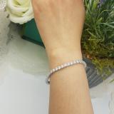 8.00 Carat (ctw) 10K Yellow Gold Round Lab Grown Diamond Ladies Tennis Bracelet 8 CT