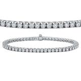 7.00 Carat (ctw) 14K White Gold Round Lab Grown Diamond Ladies Tennis Bracelet 7 CT