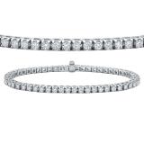 8.00 Carat (ctw) 14K White Gold Round Lab Grown Diamond Ladies Tennis Bracelet 8 CT