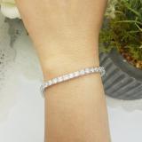 8.00 Carat (ctw) 14K White Gold Round Lab Grown Diamond Ladies Tennis Bracelet 8 CT