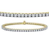 8.00 Carat (ctw) 14K Yellow Gold Round Lab Grown Diamond Ladies Tennis Bracelet 8 CT