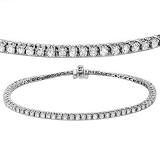 1.50 Carat (ctw) 18K White Gold Round Lab Grown Diamond Ladies Tennis Bracelet 1 1/2 CT