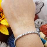 15.00 Carat (ctw) 18K White Gold Round Lab Grown Diamond Ladies Tennis Bracelet 15 CT