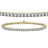 3.00 Carat (ctw) 18K Yellow Gold Round Lab Grown Diamond Ladies Tennis Bracelet 3 CT