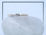 0.10 Carat (ctw) 10K White Gold Round Lab Grown White Diamond Ladies Beaded Wedding Band 1/10 CT