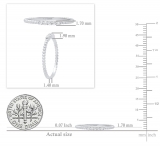 0.10 Carat (ctw) 10K White Gold Round Lab Grown White Diamond Ladies Beaded Wedding Band 1/10 CT