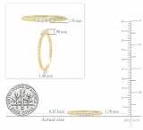 0.10 Carat (ctw) 14K Yellow Gold Round Lab Grown White Diamond Ladies Beaded Wedding Band 1/10 CT