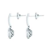 Round Lab Grown White Diamond Cushion Cluster Dangle Stud Earrings for Women (0.40 ctw, Color H-I, Clarity SI2) in 18K White Gold in Screw Back