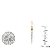 0.32 Carat (Ctw) 10K Yellow Gold Round Lab Grown White Diamond Ladies Line Drop Earrings