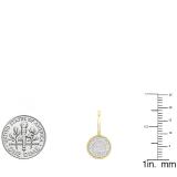 0.65 Carat (ctw) 18K Yellow Gold Round Lab Grown White Diamond Ladies Cluster Dangling Drop Earrings