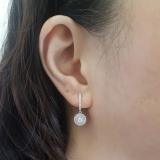 0.70 Carat (ctw) 14K White Gold Round Lab Grown White Diamond Ladies Halo Earrings 3/4 CT