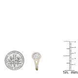 0.50 Carat (ctw) 10K Yellow Gold Round White Lab Grown Diamond Ladies Halo Hoop Earrings 1/2 CT