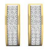0.20 Carat (ctw) 18K Yellow Gold Round Lab Grown White Diamond Huggies Hoop Earrings 1/5 CT