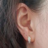 0.20 Carat (ctw) 18K Yellow Gold Round Lab Grown White Diamond Huggies Hoop Earrings 1/5 CT