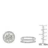0.50 Carat (ctw) 10K White Gold Round Lab Grown Diamond Ladies Wedding Band Enhancer Guard Band 1/2 CT