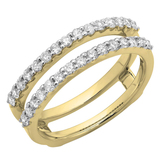 0.50 Carat (ctw) 14K Yellow Gold Round Lab Grown Diamond Ladies Wedding Enhancer Guard Band 1/2 CT