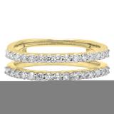 0.50 Carat (ctw) 14K Yellow Gold Round Lab Grown Diamond Ladies Wedding Enhancer Guard Band 1/2 CT