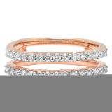 0.50 Carat (ctw) 18K Rose Gold Round Lab Grown Diamond Ladies Wedding Band Enhancer Guard Band 1/2 CT