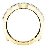 1.60 Carat (ctw) 14K Yellow Gold Round Lab Grown Daimond Ladies Wedding Double Enhancer Guard Ring
