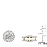 1.60 Carat (ctw) 14K Yellow Gold Round Lab Grown Daimond Ladies Wedding Double Enhancer Guard Ring