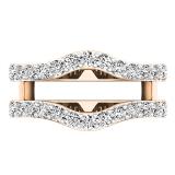 1.60 Carat (ctw) 18K Rose Gold Round Lab Grown Daimond Ladies Wedding Double Enhancer Guard Ring