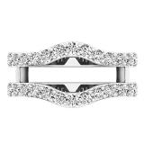 1.60 Carat (ctw) 18K White Gold Round Lab Grown Daimond Ladies Wedding Double Enhancer Guard Ring