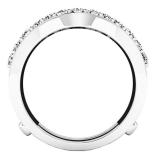 1.60 Carat (ctw) 18K White Gold Round Lab Grown Daimond Ladies Wedding Double Enhancer Guard Ring