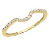 0.11 Carat (ctw) 18K Yellow Gold Round White Lab Grown Diamond Ladies Wedding Band Guard Ring