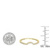 0.11 Carat (ctw) 18K Yellow Gold Round White Lab Grown Diamond Ladies Wedding Band Guard Ring