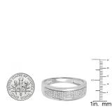 0.40 Carat (ctw) Sterling Silver Real Round Lab Grown Diamond Men's Flashy Wedding Ring