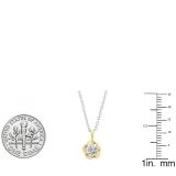 0.55 Carat (ctw) 10K Yellow Gold Round Lab Grown White Diamond Ladies Solitaire Pendant 1/2 CT