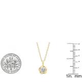 0.55 Carat (ctw) 10K Yellow Gold Round Lab Grown White Diamond Ladies Solitaire Pendant 1/2 CT
