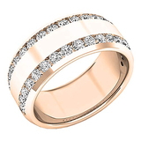 1.00 Carat (ctw) 18K Rose Gold Round Lab Grown White Diamond Ladies Anniversary Wedding Band 1 CT