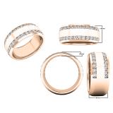 1.00 Carat (ctw) 18K Rose Gold Round Lab Grown White Diamond Ladies Anniversary Wedding Band 1 CT