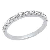 1.00 Carat (ctw) Round Lab Grown Diamond Ladies Stackable Wedding Band 1 CT 10K White Gold