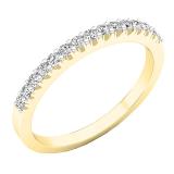 0.25 Carat (ctw) 10K Yellow Gold Round Lab Grown Diamond Ladies Wedding Stackable Band 1/4 CT