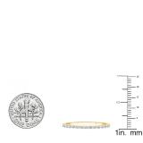 0.25 Carat (ctw) 10K Yellow Gold Round Lab Grown Diamond Ladies Wedding Stackable Band 1/4 CT