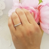 0.33 Carat (ctw) 14K White Gold Round Lab Grown Diamond Ladies Stackable Wedding Band 1/3 CT